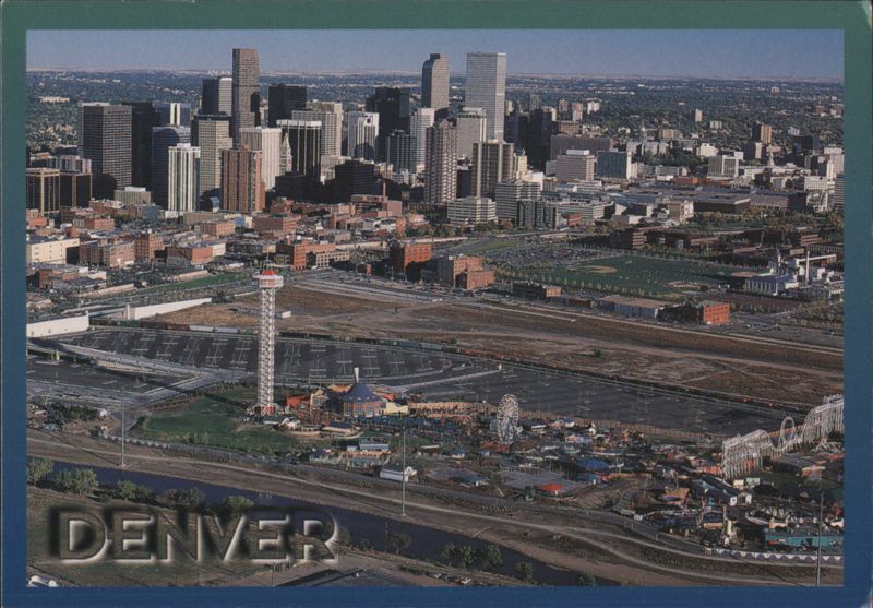 Aerial View of Denver with Elitch Gardens Colorado