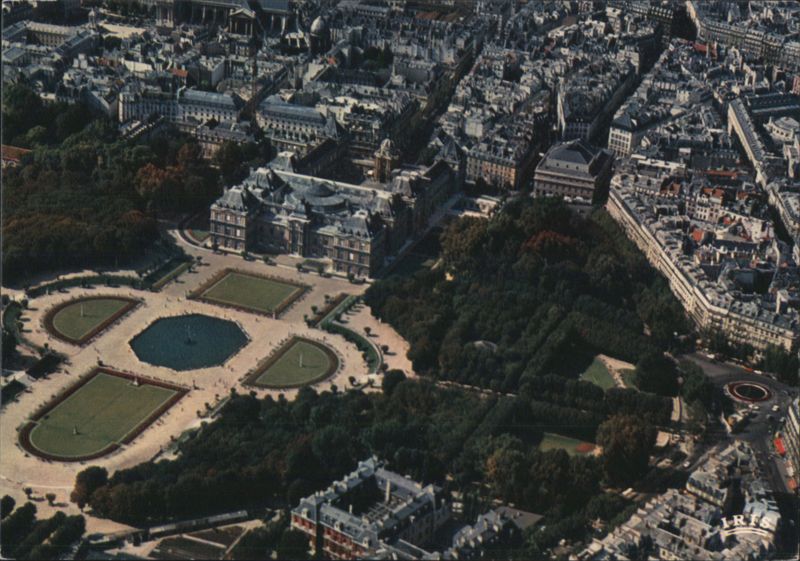 Paris: Luxembourg Palace and Gardens Aerial View France