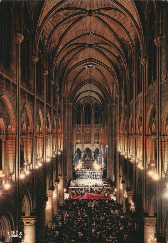 Nave of Notre-Dame Cathedral, Paris France