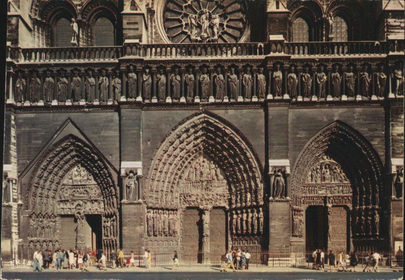 Notre-Dame Cathedral Façade - Portals of Virgin, Last Judgment, St. Anne Paris France