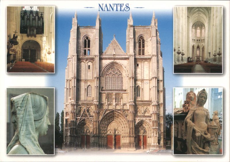 Nantes Cathedral West Facade and Interior Details France