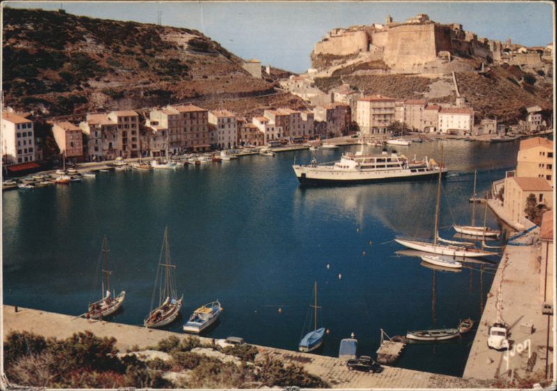 Bonifacio, Corsica - Harbor with Citadel and Yachts France