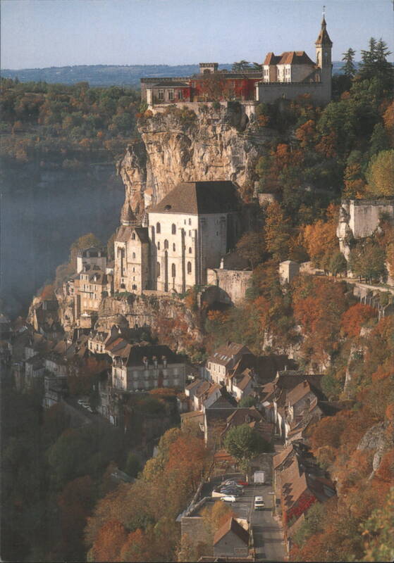 Rocamadour Cliffside Village with Autumn Foliage, France