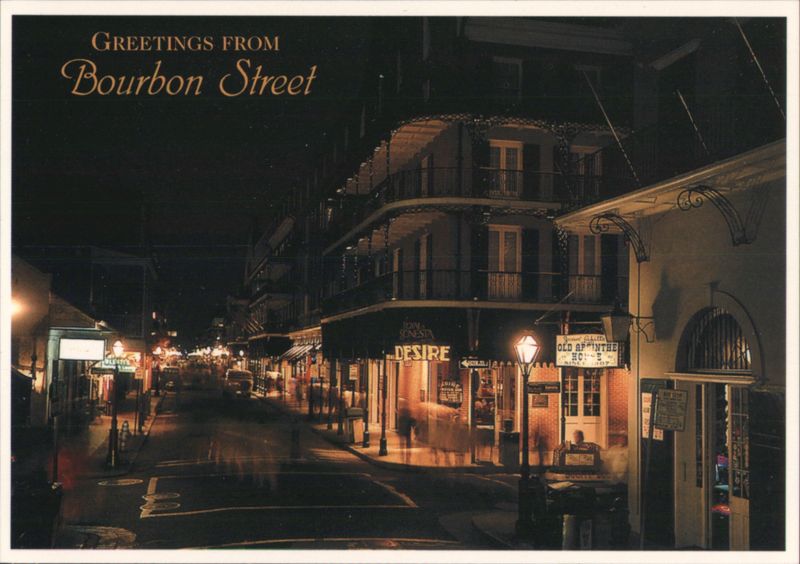 Bourbon Street at Night - New Orleans Louisiana