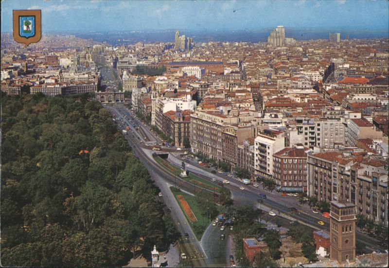Madrid Panoramic Cityscape and Grand Boulevard Spain