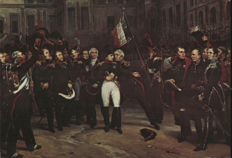 Napoleon's Farewell at Fontainebleau Palace, 1814 France