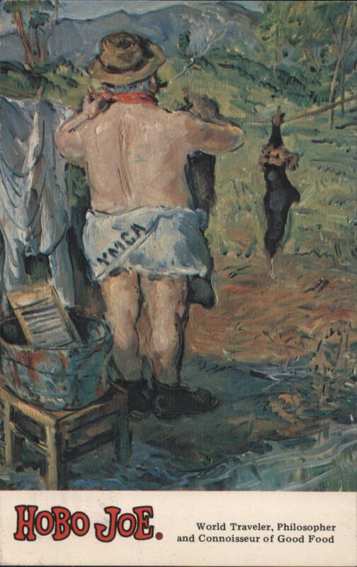 Hobo Joe Doing Laundry Outdoors Lucantore Advertising