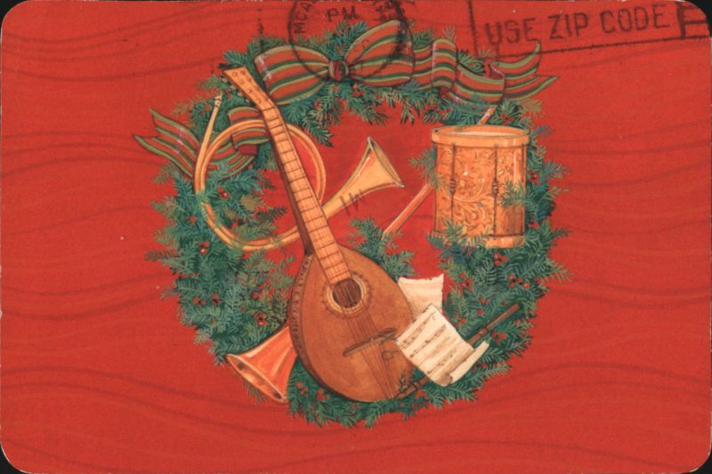 Christmas Wreath with Musical Instruments