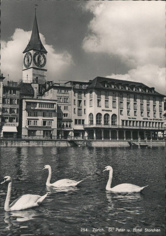 Zürich: St. Peter Church, Hotel Storchen, and Swans Switzerland
