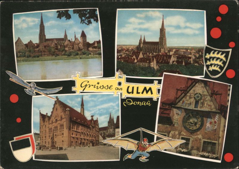 Grüsse aus Ulm - City Views with Minster and Rathaus Germany