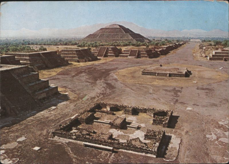 Panoramic View of Ancient City with Pyramids Mexico