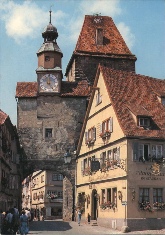 Rothenburg ob der Tauber, Röderbogen with St. Marks Tower Germany