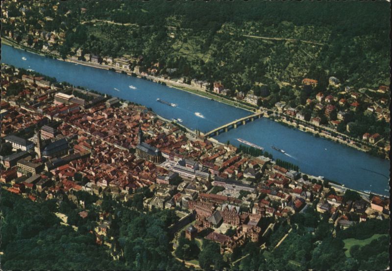 Heidelberg Aerial View with Neckar River Germany