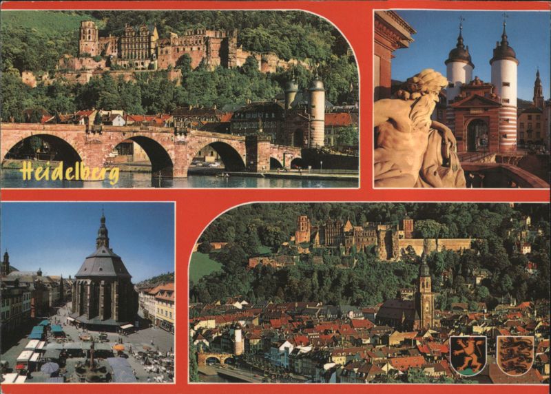 Heidelberg City Views: Castle, Old Bridge, Holy Ghost Church Germany