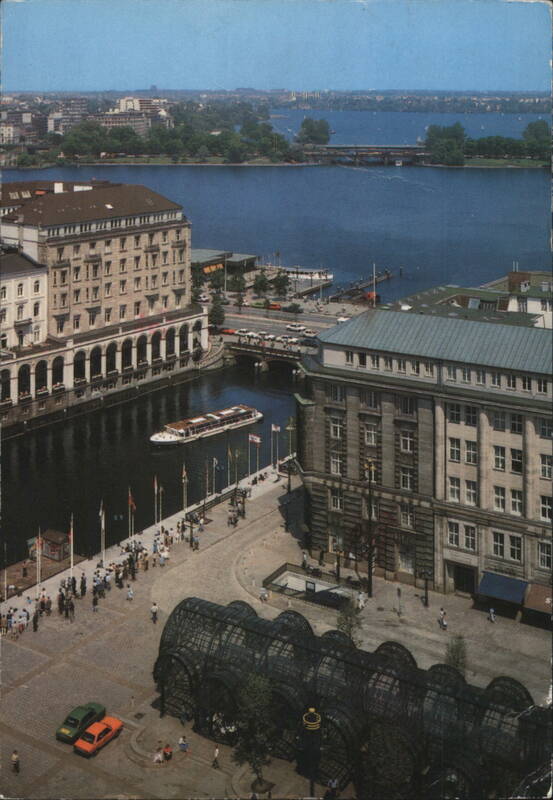 Hamburg, Germany - View of Alster Lakes and Inner City Canal
