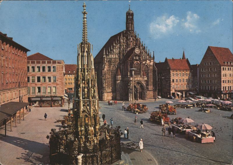 Nuremberg: Schöner Brunnen and Frauenkirche, Hauptmarkt Nürnberg Germany