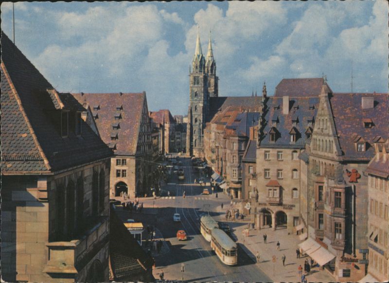 Königstraße in Nuremberg with St. Lorenz Church Germany