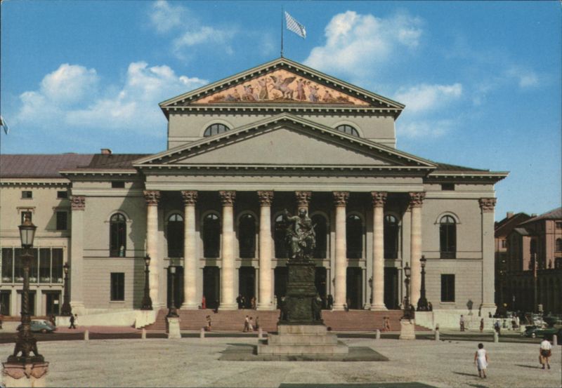 Munich Nationaltheater with Statue Germany