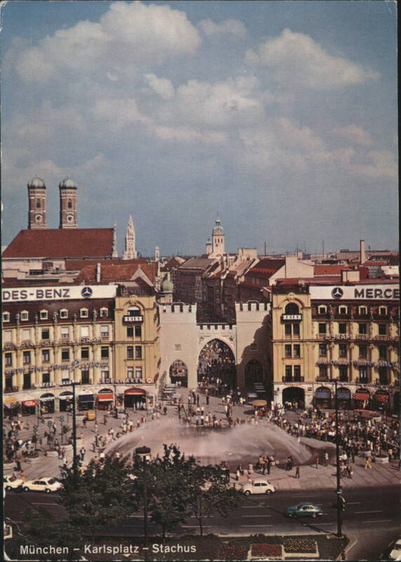 Karlsplatz - Stachus Square with Fountain and Karlstor Gate, Munich Germany