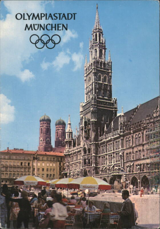 Olympiastadt München: Marienplatz with New Town Hall & Frauenkirche Munich Germany