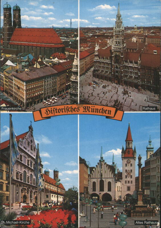 Munich Landmarks: Frauenkirche, Rathaus, St. Michael-Kirche München Germany