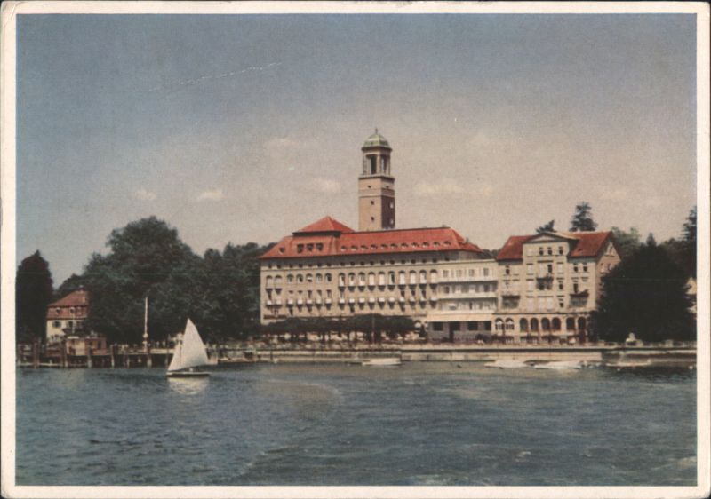 Hotel Bad Schachen on Lake Constance with Sailboat Lindau Germany