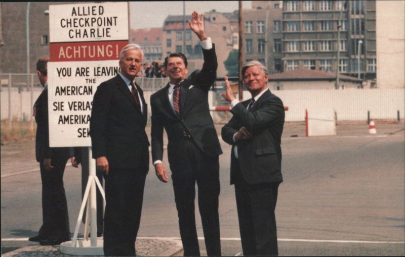 President Reagan at Checkpoint Charlie, Berlin, 1982 Germany
