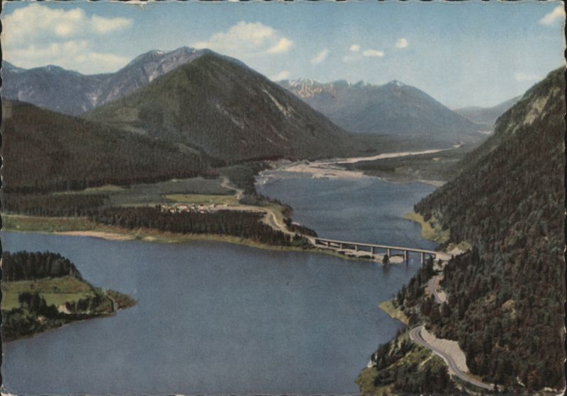 Sylvensteinsee with Neufall, Bavarian Alps Germany