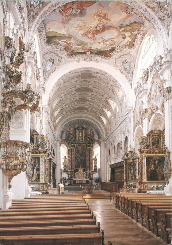 Steingaden Abbey Church Interior, Rococo Nave Germany