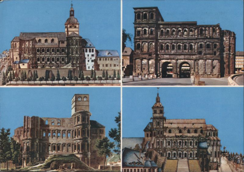 Porta Nigra Through the Ages - Four Views, Trier Germany