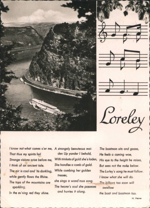 Loreley Rock on Rhine River with Steamboat Germany