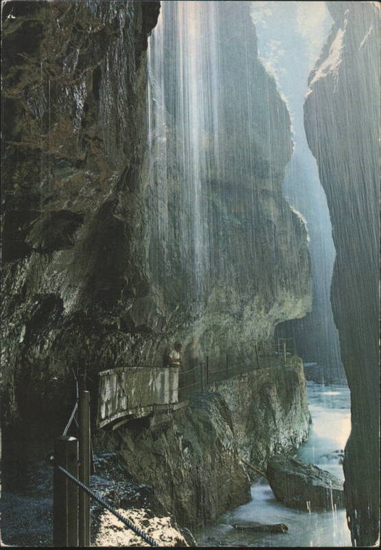 Partnachklamm Gorge Walkway with Falling Water Garmisch-Partenkirchen Germany