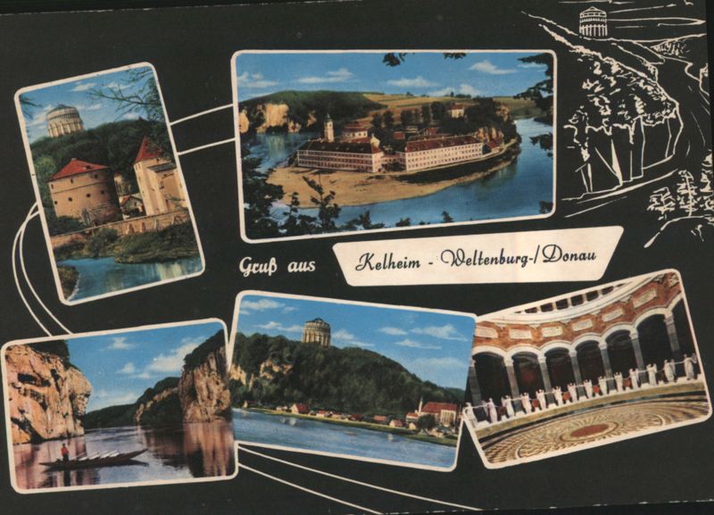 Kelheim - Weltenburg on Danube with Befreiungshalle Views Germany