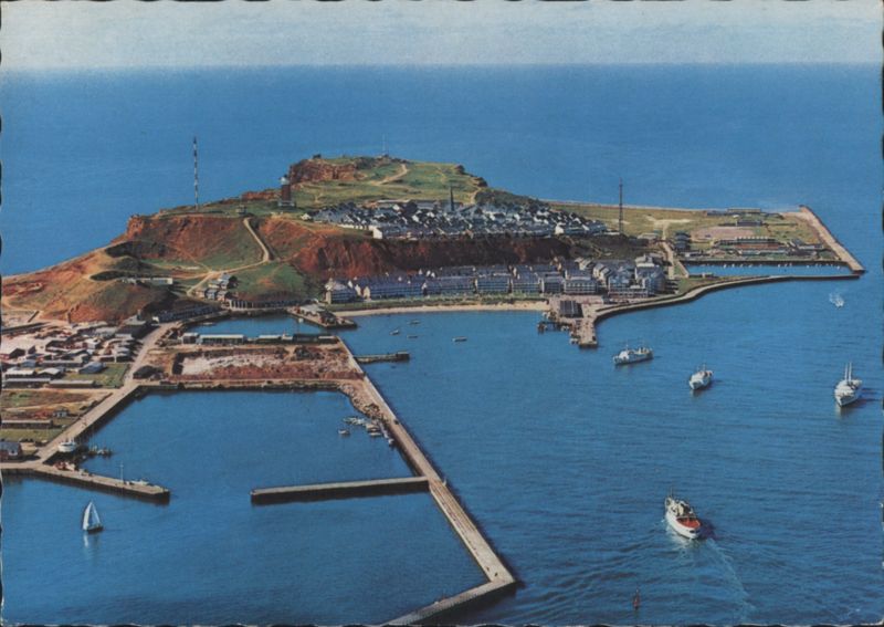 Helgoland Island Aerial View with Harbor, Germany