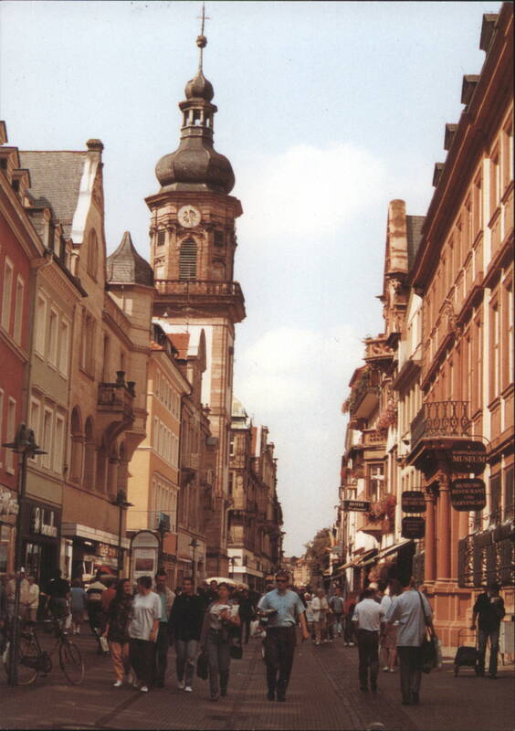 Heidelberg Hauptstraße with Providence Church Germany