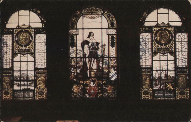 Stained Glass Windows, Heidelberg Town Hall Germany