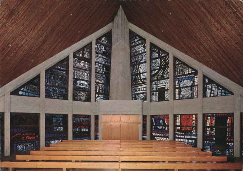 St. Michael's Chapel Interior with Stained Glass, Seebach Germany