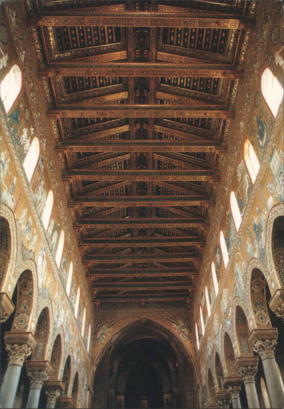 Monreale Cathedral - Ornate Ceiling and Mosaics Italy