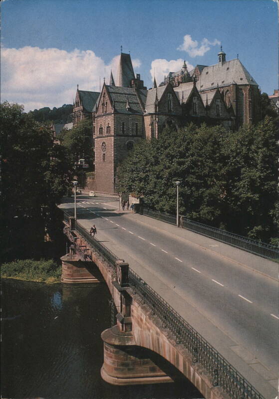 University Buildings and Lahn River Bridge, Marburg Germany