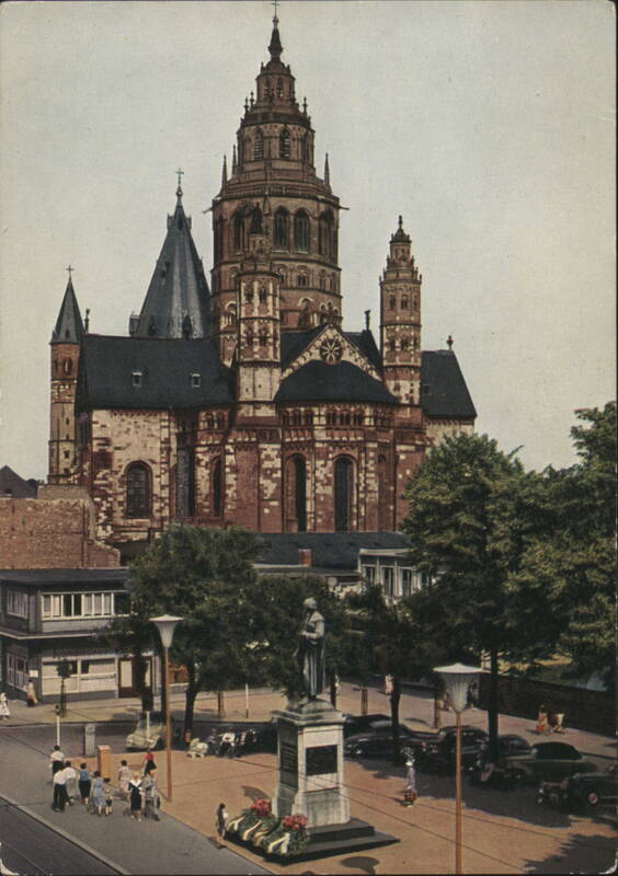 Mainz Cathedral and Gutenberg Monument Germany Rolf Kellner