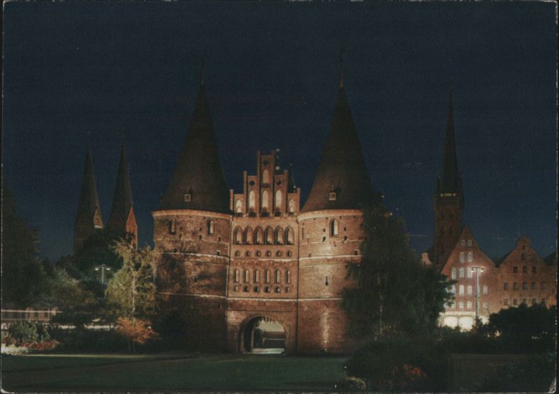 Holstentor at Night, Lübeck Germany