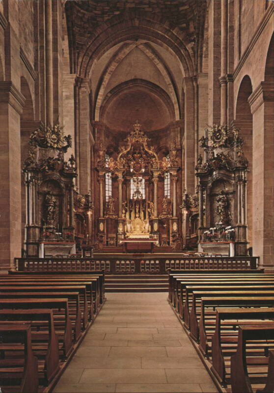 Worms Cathedral Interior, Grand Altar and Aisles Germany