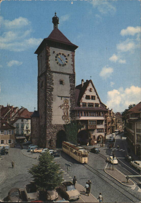 Schwabentor Gate and Street Scene, Freiburg im Breisgau Germany