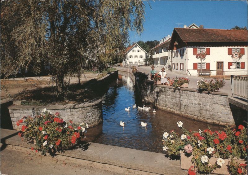 Bad Wörishofen: Am Mühlbach with Swans and Flowers Germany