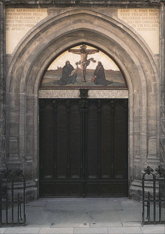Wittenberg Castle Church Theses Door & Crucifixion Mosaic Germany