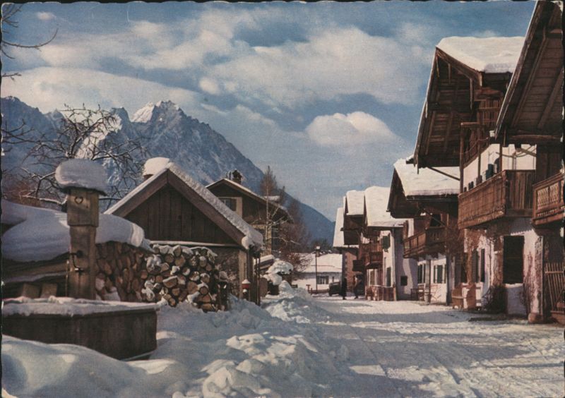 Snowy Frühlingstraße, Garmisch-Partenkirchen with Zugspitze View Germany