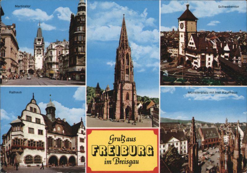 Multi-view of Freiburg im Breisgau Landmarks Germany
