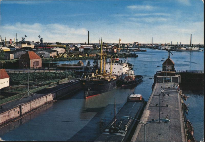 Bremerhaven - View of Double Lock and Fishing Port Germany
