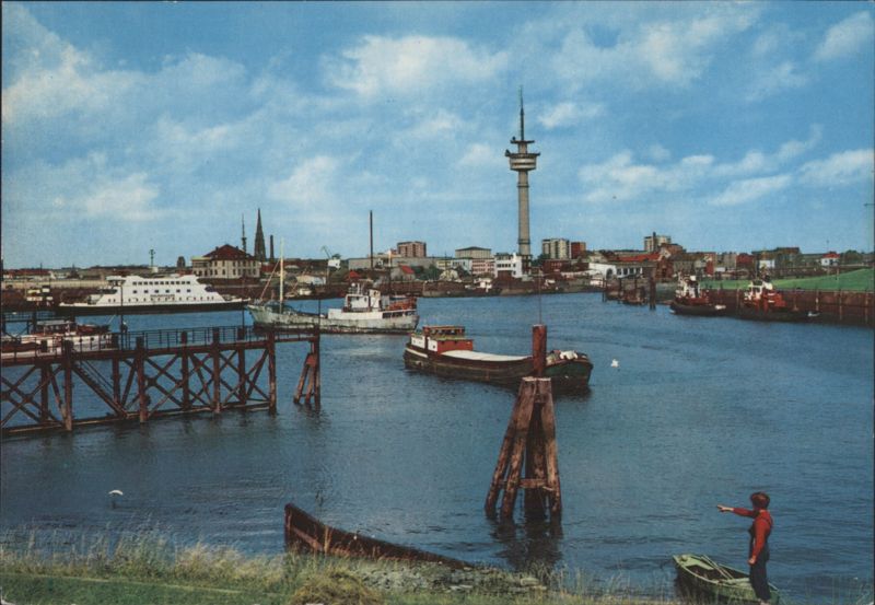 Bremerhaven: Geeste Estuary, Radar Tower, and Harbor Scene Germany