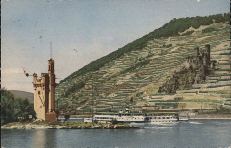 Mäuseturm and Burg Ehrenfels on the Rhine River, Bingen Bingen am Rhein Germany